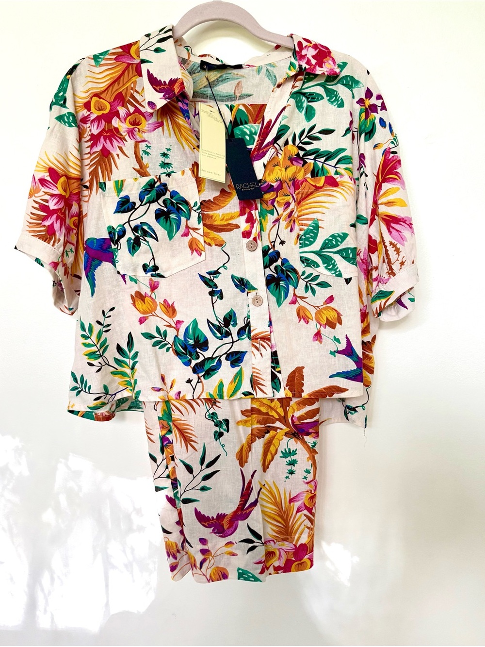 NWT Rachel Roy Tropical Floral Resort Wear Linen blend